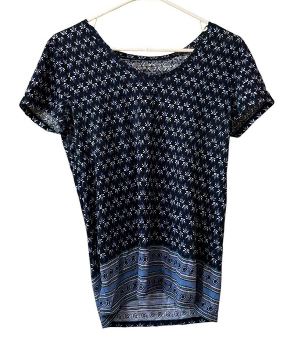 Loft Women Size Small Short Sleeve Lightweight Blouse Cotton Colorful Casual